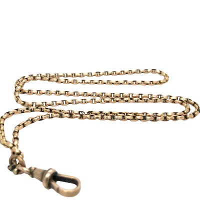 Lot 1015 - An antique 9ct gold belcher chain with a 9ct...
