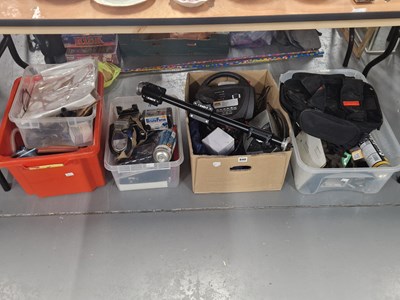 Lot 840 - A car battery charger, tools, engine seals,...