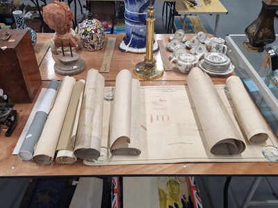 Lot 843 - A collection of  antique engineering plans...