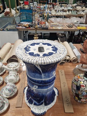 Lot 848 - A Minton blue and white planter stand together...