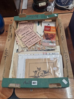 Lot 851 - Printed war ephemera, wrestling match fliers,...