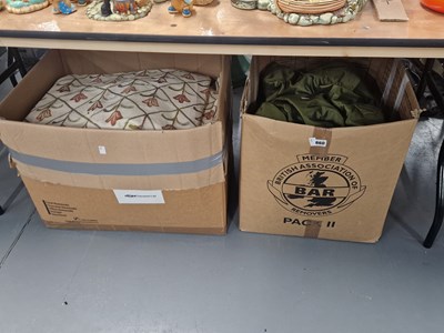 Lot 860 - Machine woven floral diaper curtains together...