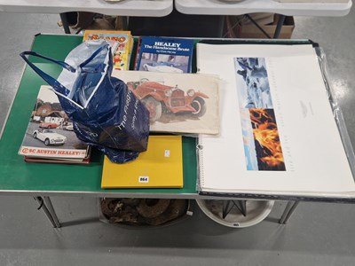 Lot 864 - Austin Healey books and magazines, a Beano...