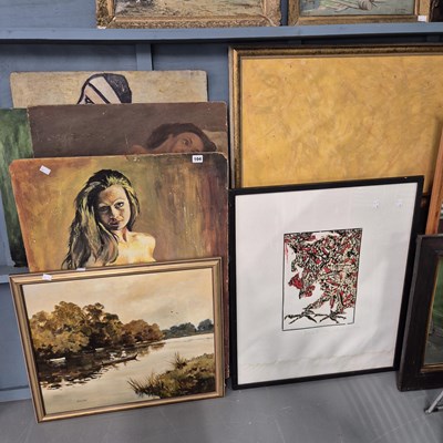 Lot 104 - A group of vintage oil painting nude studies...