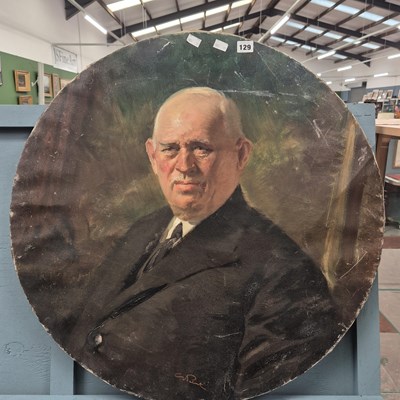 Lot 129 - An oil on canvas portrait of a gentleman....