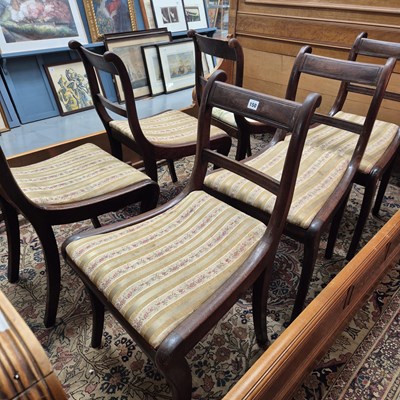 Lot 150 - A set of six late Georgian mahogany dining...