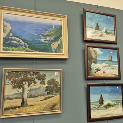 Lot 159 - Five various oil and acrylic paintings