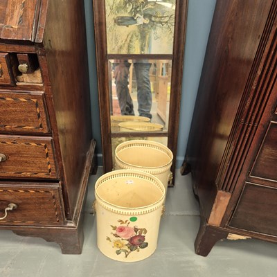Lot 162 - Two waste bins and a mirror.