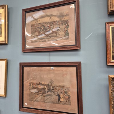 Lot 164 - Two antique steeple chase prints.