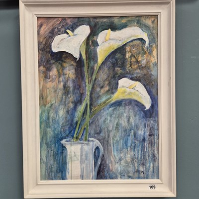 Lot 169 - Anne Willers, three floral oil paintings.