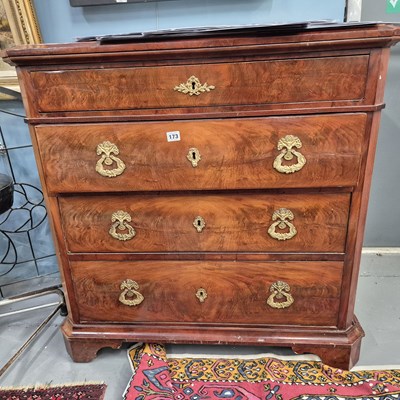 Lot 173 - A 19th century mahogany chest of drawers. H 95...
