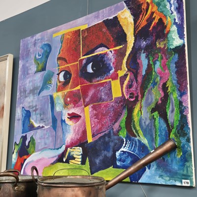 Lot 178 - A large abstract painting on canvas. 92 x 122cm.