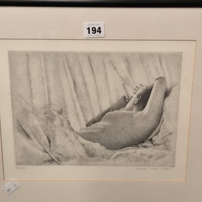 Lot 194 - Two etchings by Mark Clark, life studies, two...