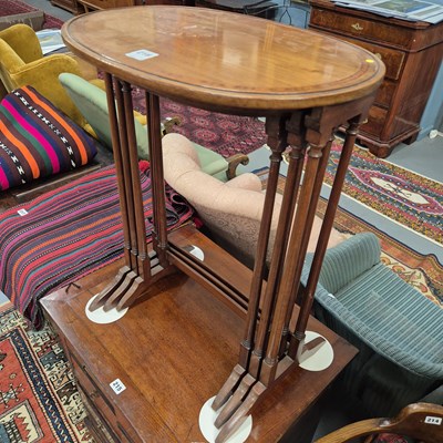 Lot 216 - A mahogany nest of tables. H 67 W 51 D 37cm.