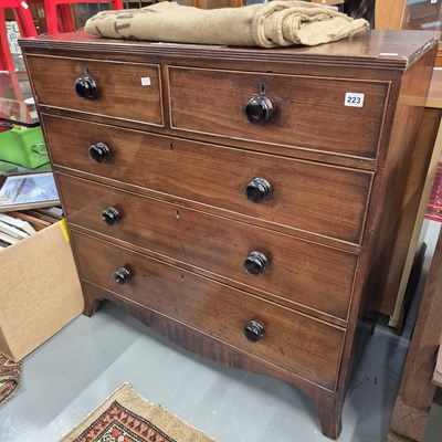 Lot 223 - A late Georgian mahogany chest of drawers. H...