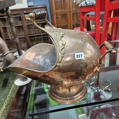 Lot 227 - A Victorian copper coal bucket