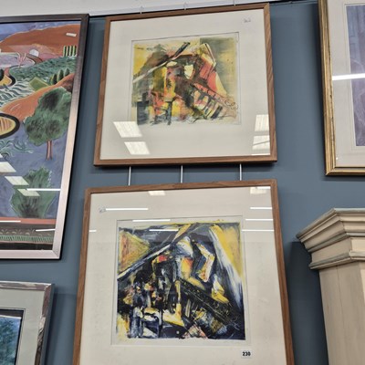 Lot 230 - Two abstract prints, signed indistinctly
