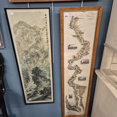 Lot 231 - A map of the Thames and an oriental print