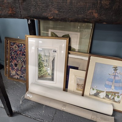 Lot 236 - Two small oriental embroidered panels and...