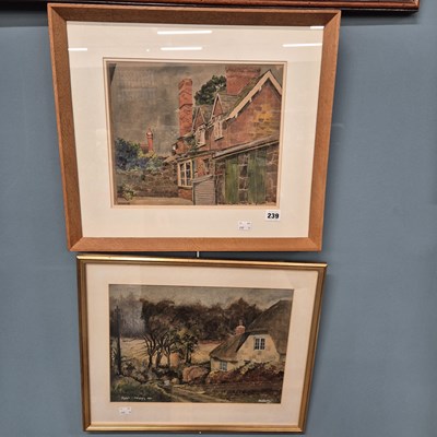 Lot 239 - P.G. Escritt. study of a cottage, watercolour,...