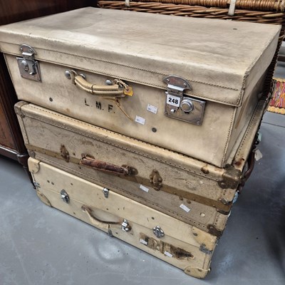 Lot 248 - Three vellum suitcases