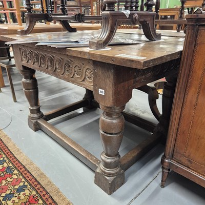 Lot 252 - A small 17th century and adapted oak refectory...