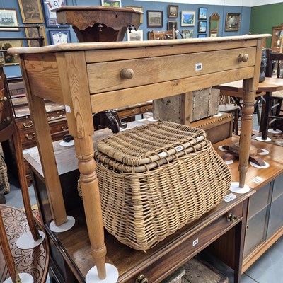 Lot 304 - An antique pine side table. H 72 W 91 D 45cm.