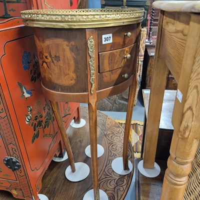 Lot 307 - A French style inlaid occasional table. H 71 W...