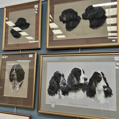 Lot 313 - A group of four pastel studies of sporting...