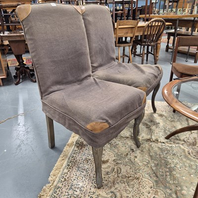 Lot 327 - A set of four limed oak high back side chairs.