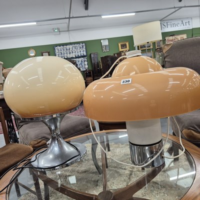 Lot 330 - Two mid century retro table lamps.