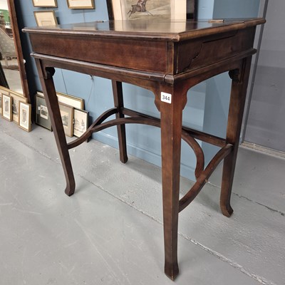 Lot 344 - An antique style fold out writing table. H 81...