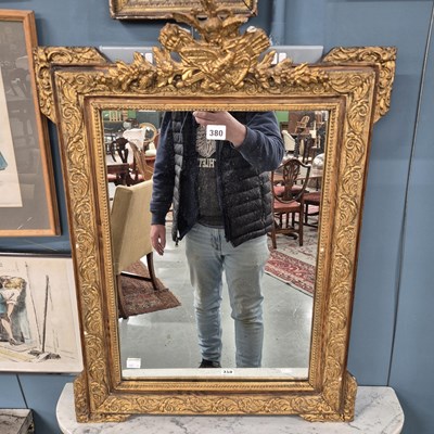 Lot 380 - A 19th century wall mirror. 53x37cm.