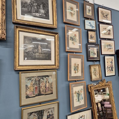 Lot 381 - A pair of 19th engravings, the four seasons,...