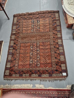 Lot 1173 - An antique Afghan Engsi rug, 136cm x 190cm