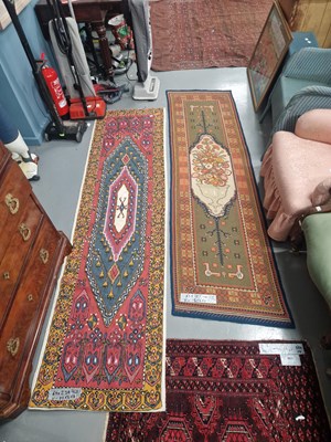 Lot 1187 - An unusual decorative needlepoint runner...