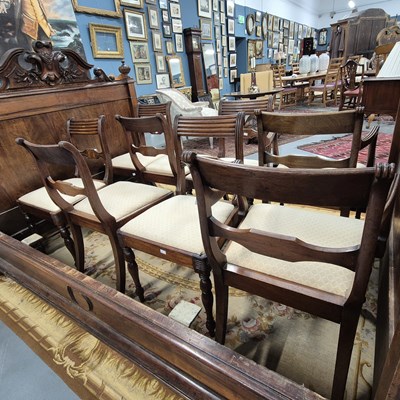 Lot 405 - A set of eight late Georgian mahogany dining...