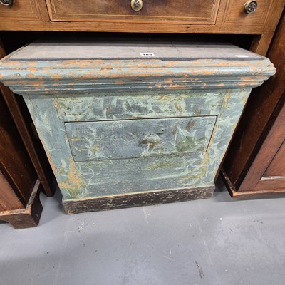 Lot 408 - A painted slate topped pedestal. H 57 W 62 D 50cm