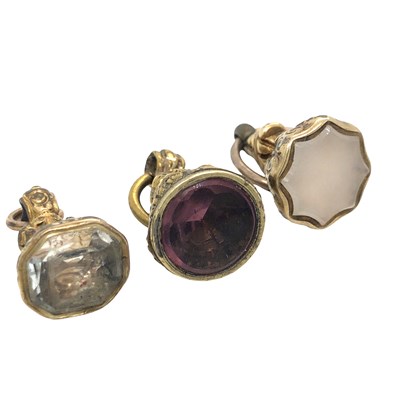 Lot 1091 - A mixed group of seven antique decorative fob...