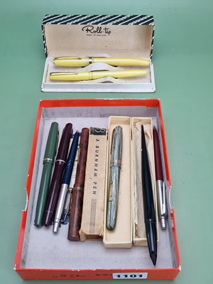 Lot 1101 - Vintage pens to include Waterman, Burnham,...