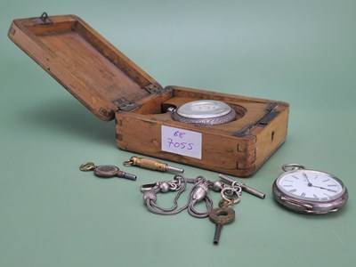 Lot 1107 - An antique silver hallmarked fob watch and a...