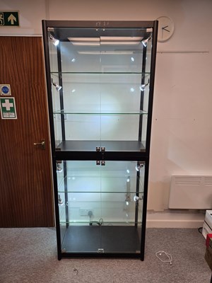 Lot 434 - A pair of exhibition display cabinets with...