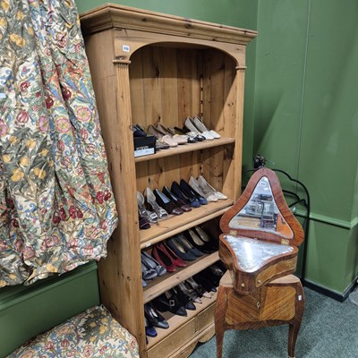 Lot 438 - A tall pine open front bookcase. H 193 W 100 D...