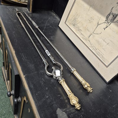 Lot 444 - Victorian fire irons