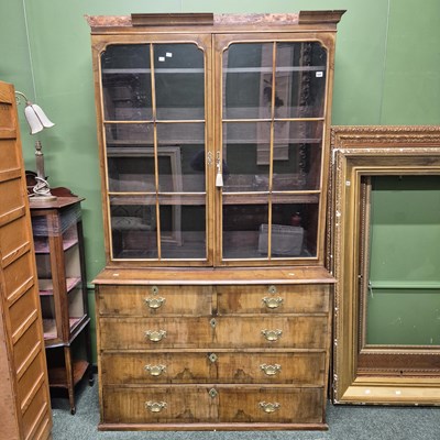 Lot 449 - A late Georgian mahogany bookcase on chest. H...