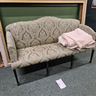 Lot 455 - A Georgian style long settee standing on four...