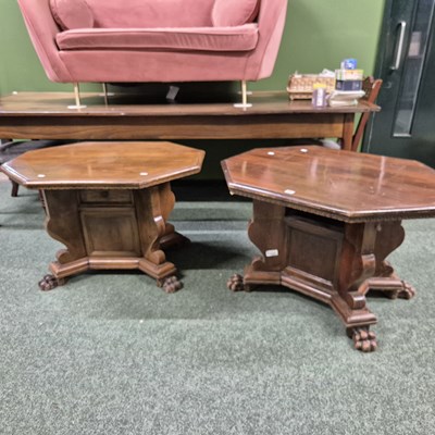 Lot 458 - A near pair of Italian octagonal walnut...