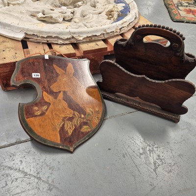 Lot 126 - A magazine stand and north European decorated...