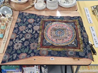 Lot 885 - A Tibetan thangka painted with a wheel of life