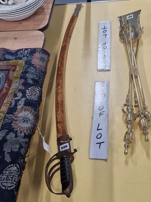 Lot 886 - An Indian sabre and velvet mounted scabbard